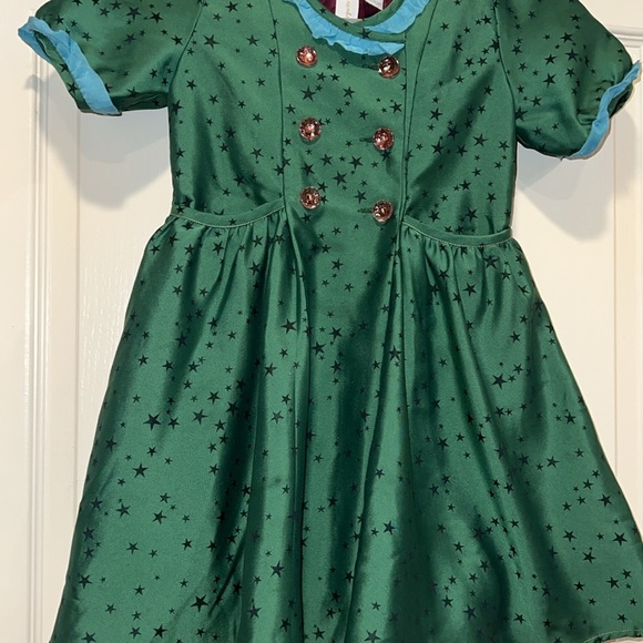Matilda Jane Constellation Little Girl Dress in Green and Turquoise - Picture 3 of 11